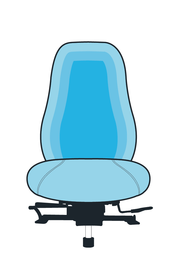Ergochair ErgoDriver seat illustration showing memory foam layers front view
