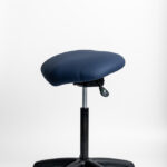 Ergochair Zenki Perch ergonomic perch stool in navy upholstery, front view
