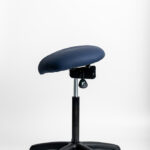 Ergochair Zenki Perch ergonomic perch stool in navy upholstery, side view