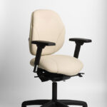Ergochair Adapt 200 ergonomic chair in cream upholstery, three-quarter view