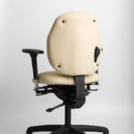 Ergochair Adapt 200 ergonomic chair in cream upholstery, rear view showing air cell access points